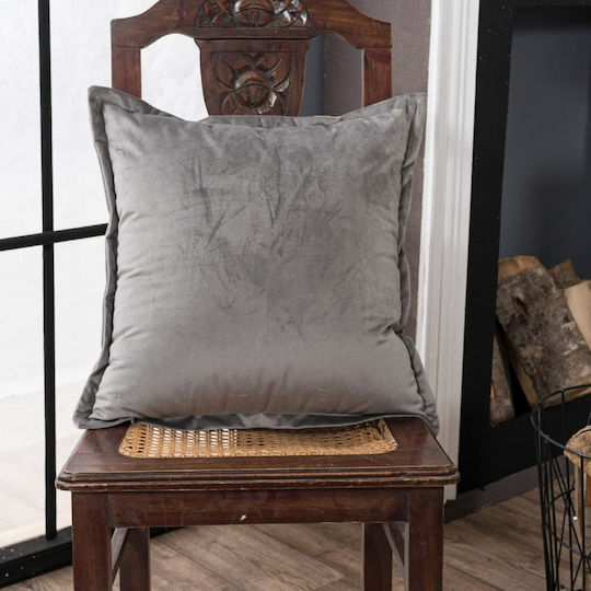 Teoran Μαξιλάρι Καναπέ Velvet 11 Silver 30x50εκ.