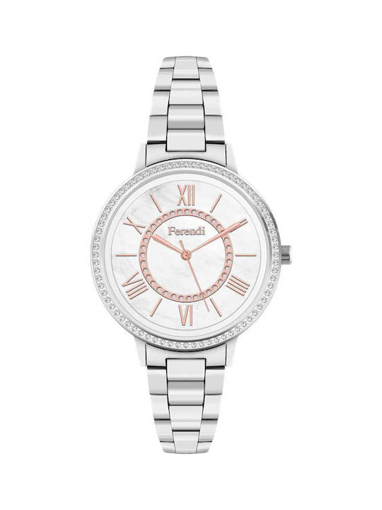 Ferendi Mystique Crystals Watch with Silver Metal Bracelet