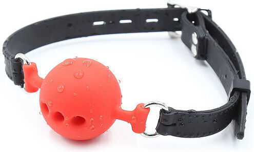 Naughty Toys Φίμωτρο Large Μπαλάκι Φίμωτρο με Οπές Κόκκινο