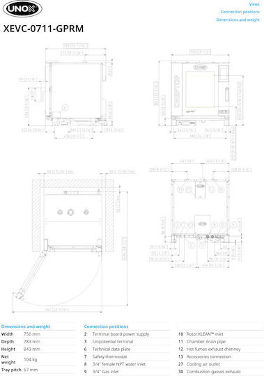 Unox ChefTop XEVC Φούρνος Υγραερίου με Ατμό 19kW 0711-GPRM