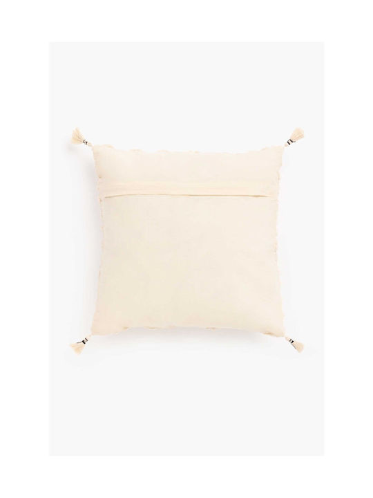 Calma House Royal Decorative Pillow Case Made of 100% Cotton Ecru 45x45cm