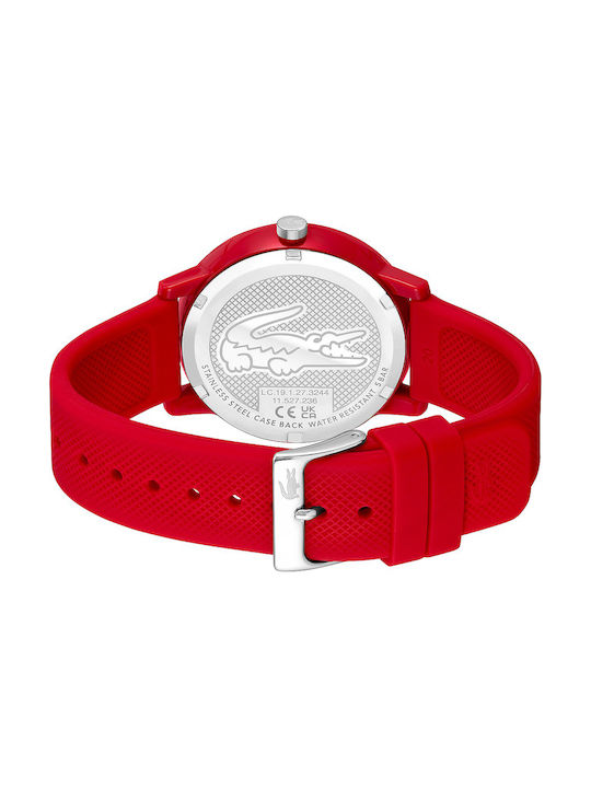 Lacoste Battery Watch with Rubber Strap Red