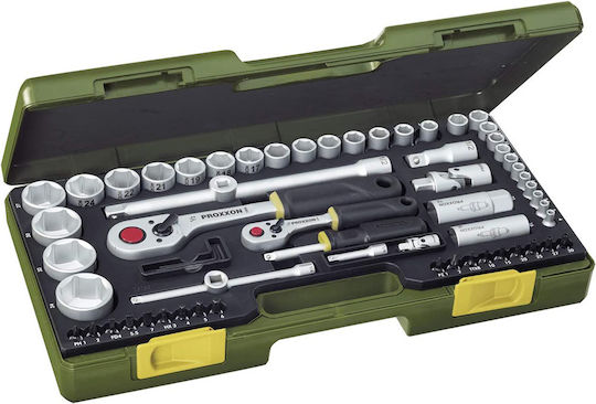Proxxon Set Ratchet 1\2" & 1\4" 65pcs