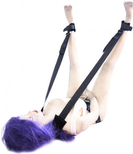 Naughty Toys Neck & Limb Restraint Set Neck to Ankles Cuffs Restraints Kit in Black Color