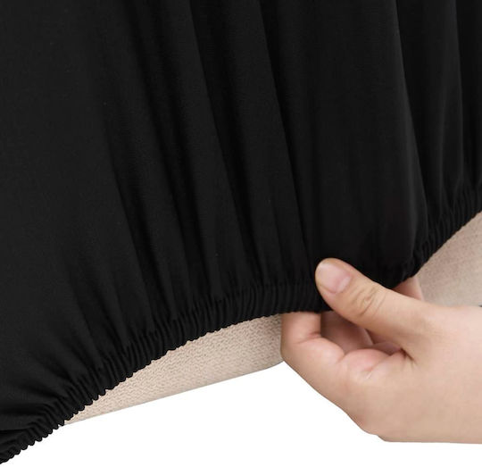 vidaXL Husă Elastică Canapea cu patru locuri Negru 1buc 332935