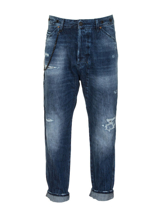 Fede Men's Jeans Pants with Loose Fit Navy Blue