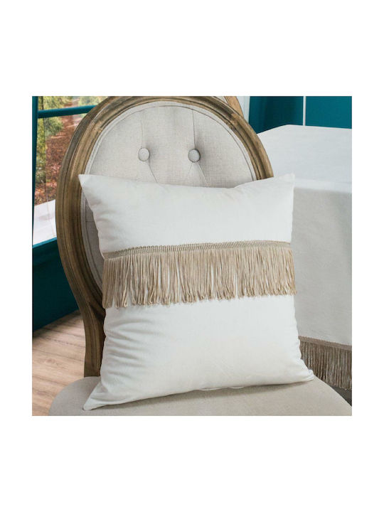 Teoran Velvet Decorative Pillow Case with Tassels from Velvet 15 30x50cm