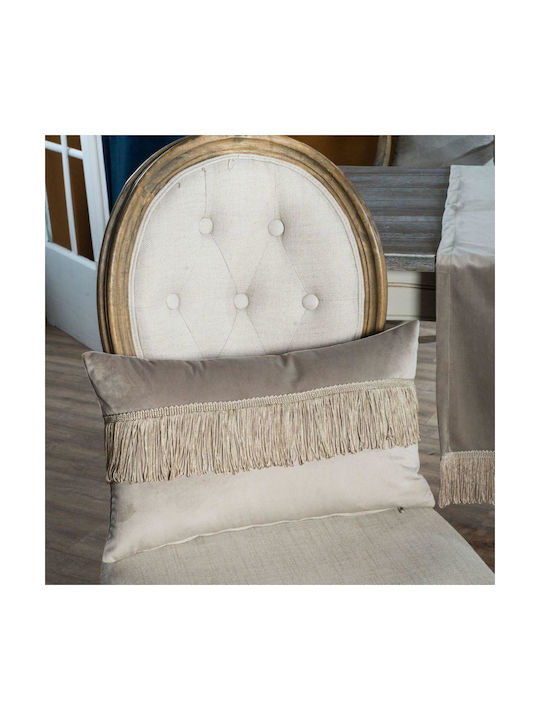 Teoran Velvet Decorative Pillow Case with Tassels from Velvet 15 30x50cm
