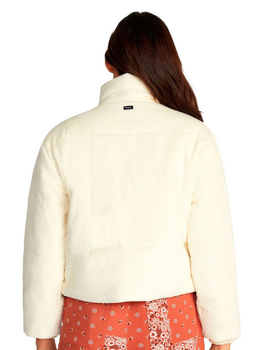 RVCA Eezeh Women's Short Puffer Jacket for Winter White