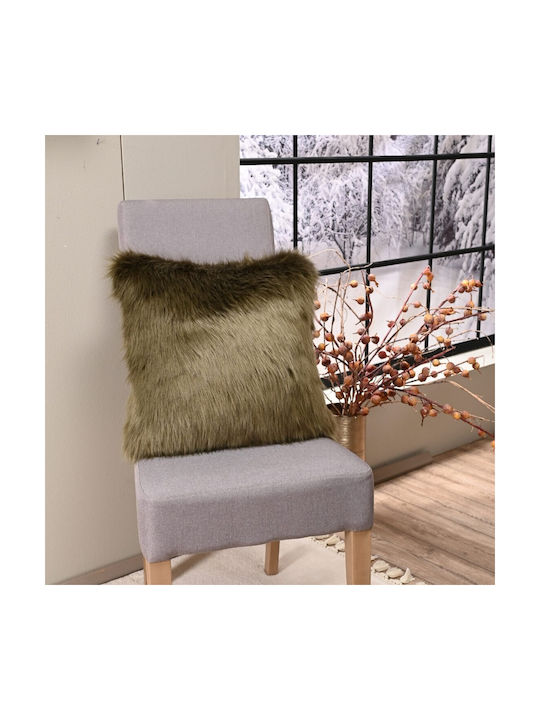 Teoran Decorative Pillow Case Pelt from Fur 27 Greige 45x45cm.