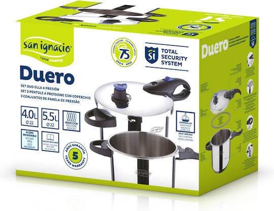 San Ignacio Duero Schnellkochtopf-Set Quattro 5,5 l + 4 l