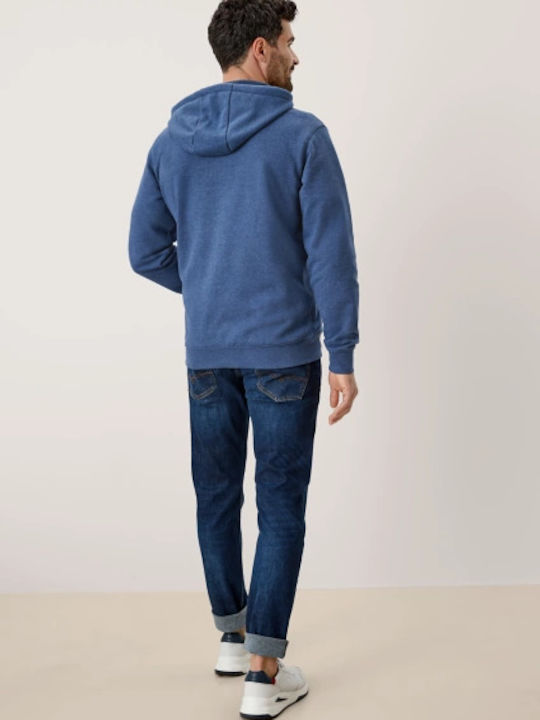 S.Oliver Herren Sweatshirt Jacke mit Kapuze und Taschen Marineblau