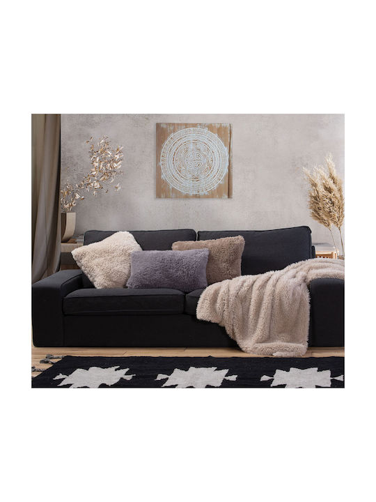 Nef-Nef Homeware Μαξιλάρι Καναπέ Iverson από Γούνα Mocca 55x40εκ.