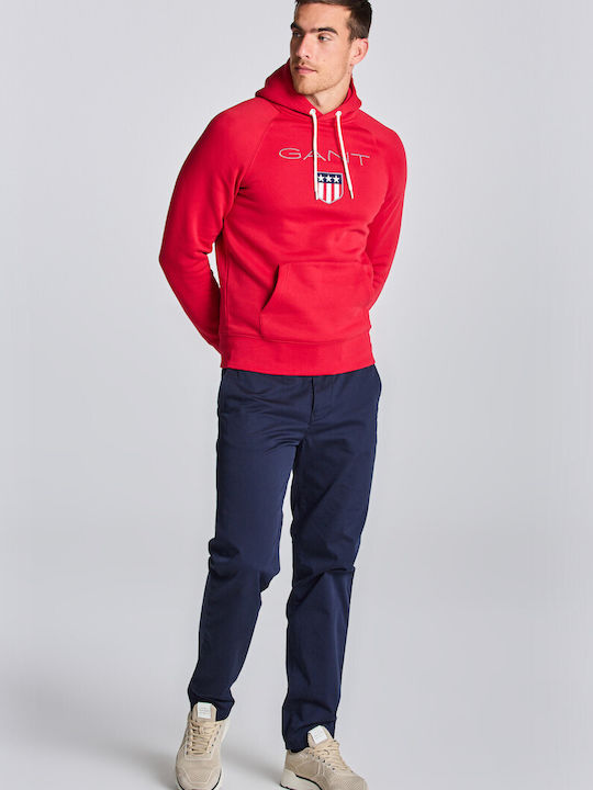 Men's Sweatshirt with Hood and Pockets Red