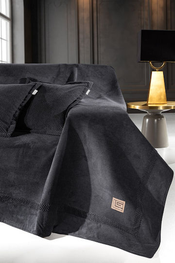 Guy Laroche Rubicon Ριχτάρι Πολυθρόνας Δύο 'Οψεων 150x170εκ. Black