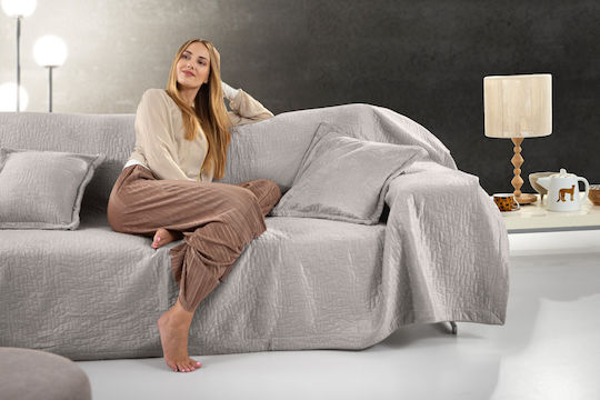 Guy Laroche Ριχτάρι Διθέσιου Καναπέ Avon 170x250εκ. Elephant με Μαξιλαροθήκη