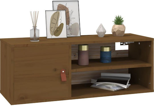 Dulap Suspendat pentru Sufragerie din Lemn Masiv Natural - Miere 80x30x30cm