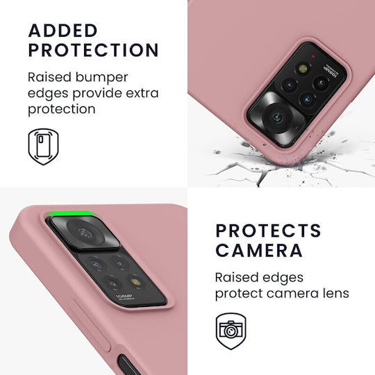 KWmobile Rubberized Umschlag Rückseite Silikon Winter Rose (Redmi Note 11 Pro)