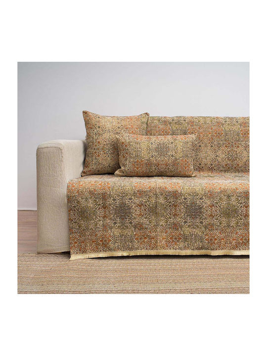 Cotone Jeremy Ριχτάρι Πολυθρόνας Στόφα 185x185εκ. Κεραμιδί