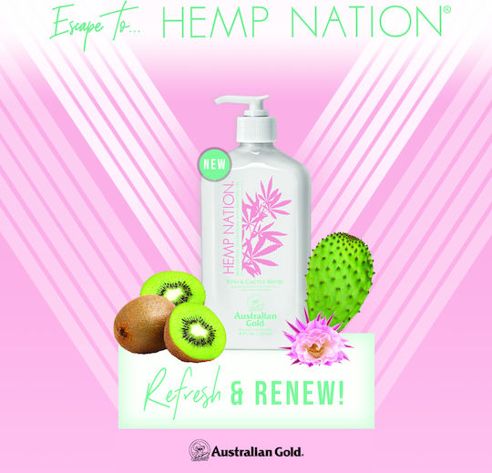 Australian Gold Hemp Nation Kiwi and Cactus Water After Sun Emulsion with Jojoba and Shea Butter 535ml