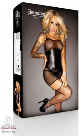 Demoniq Dark Desire Iris Dress Leather & Latex Outfit Black