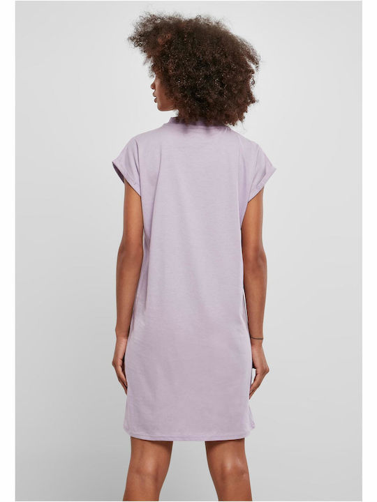 Urban Classics Sommer Mini T-Shirt Kleid Lila