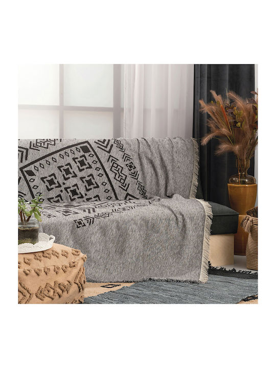 Palamaiki Vegor Ριχτάρι Πολυθρόνας Chenille 180x180εκ. Grey 9-120592-002