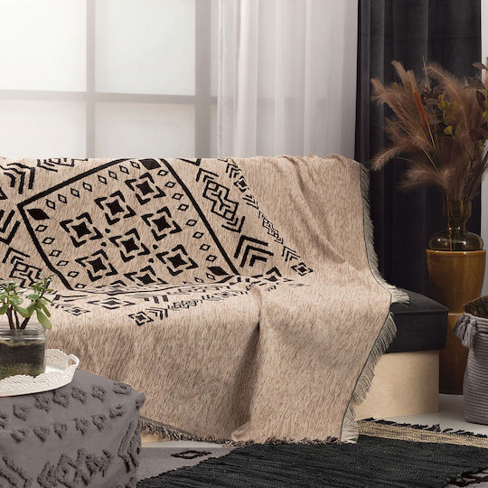 Palamaiki Vegor Ριχτάρι Πολυθρόνας Chenille 180x180εκ. Beige