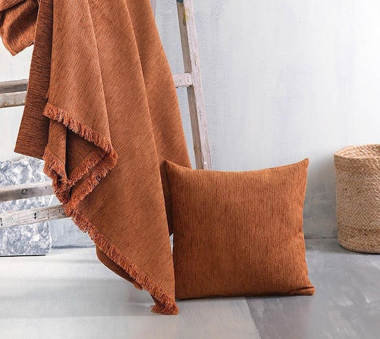 Rythmos Essie Sofa Throw 2 Seater 2 Sides Chenille 180x240cm Terracotta