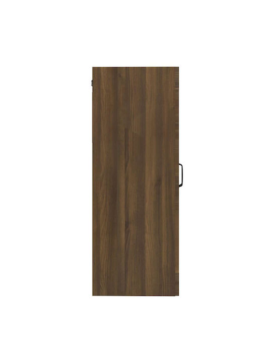 Floor-standing Living Room Display Cabinet made of Particleboard with Glass Oaks 69.5x34x90cm