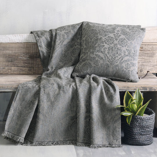 Rythmos Vilano Viersitzer-Sofa Überwurf Chenille 180x330cm Dunkelgrau