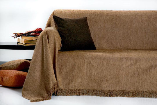 Anna Riska 1300 Sesselüberwurf Chenille 150x180cm Braun
