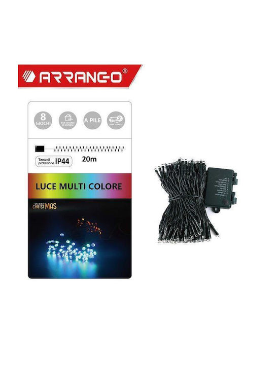 200 Lights LED 20m. Multicolor Battery in String Arrango