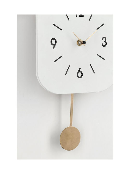 Bizzotto Antique Wall Clock Wooden Pendulum White Ø24cm