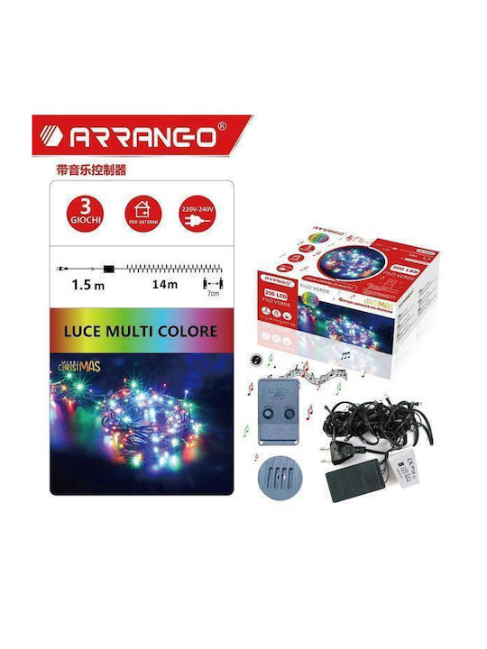 200 Lights LED 15.5m. Cold White in String 1pcs