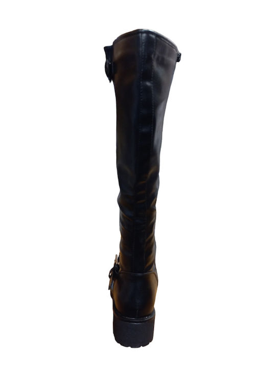 Leder Damenstiefel Schwarz