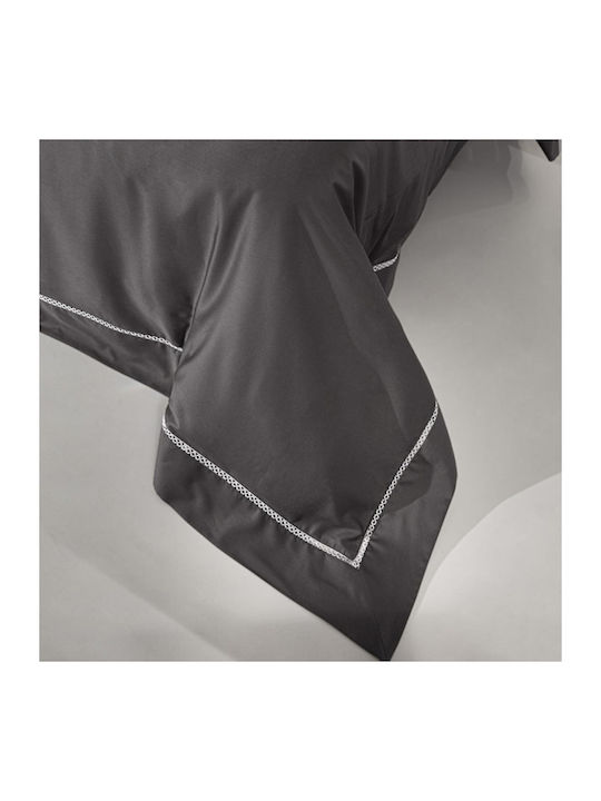 Guy Laroche Bettbezug-Set Baumwollsatin King Size mit 2 Kissenbezügen 260x260 Blend Anthracite