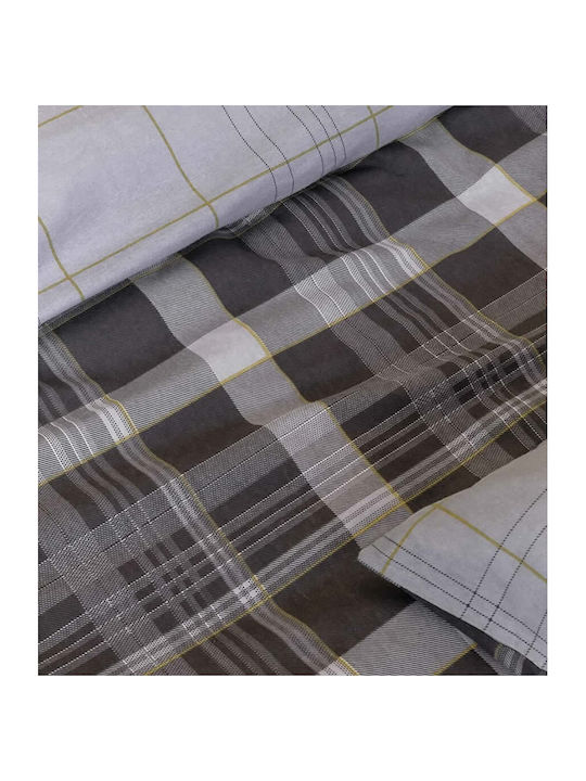 Nima Bettbezug-Set Flanell Einzelbett mit Kissenbezug 160x240 Noit Dark Gray