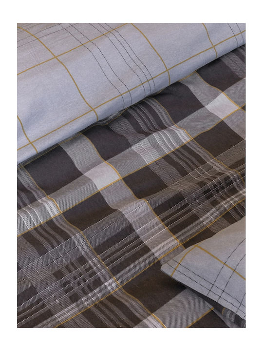 Nima Bettbezug-Set Flanell Einzelbett mit Kissenbezug 160x240 Noit Dark Gray