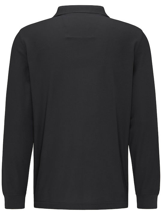 Fynch Hatton Men's Long Sleeve Blouse Polo Black