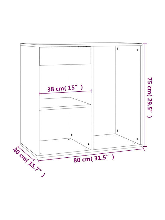 Ντουλάπι Δαπέδου Καπνιστή Δρυς 80x40x75εκ.