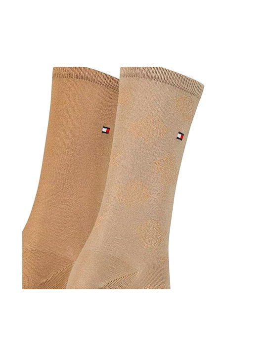 Tommy Hilfiger Damen Einfarbige Socken Braun 2Pack