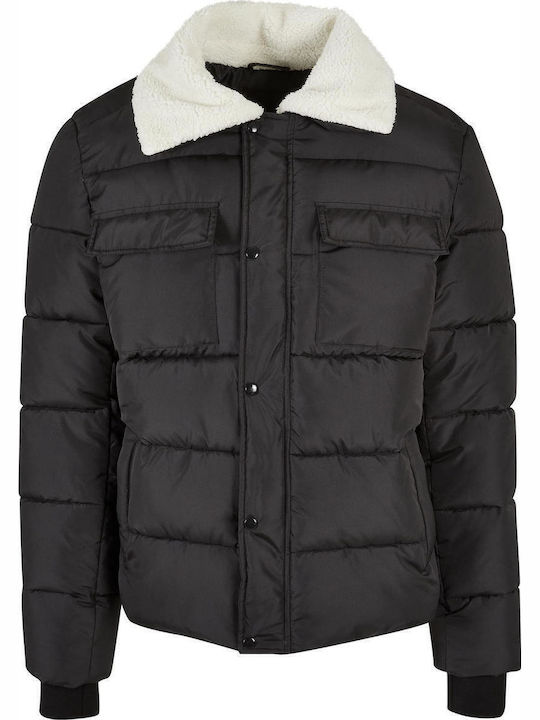Sherpa Winter Jacke Puffer Schwarz