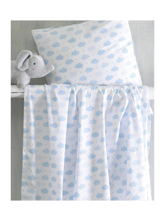 Rythmos Cloudy Kids Cotton Pillowcase Set 50x70cm Blue