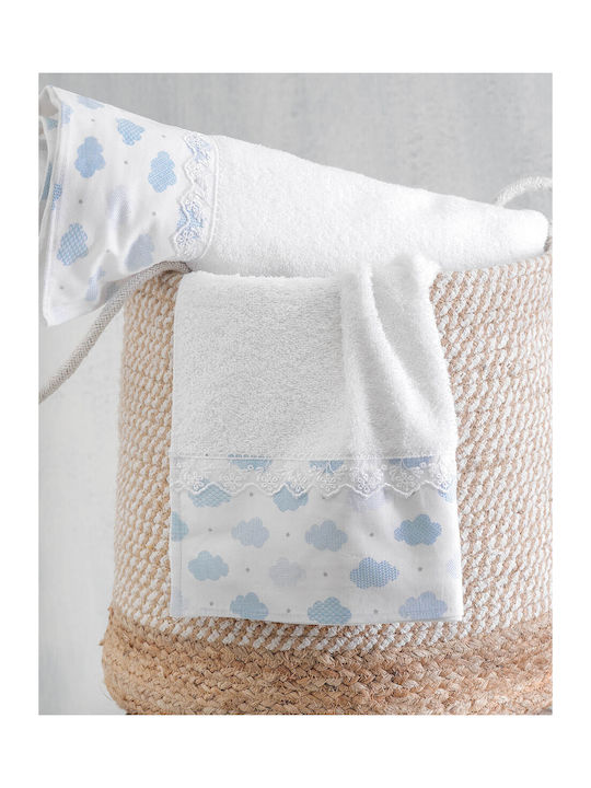 Rythmos Cloudy Kids Cotton Pillowcase Set 50x70cm Blue