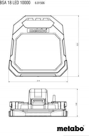 Metabo Προβολέας Εργασίας Μπαταρίας LED IP54 με Φωτεινότητα έως 10lm