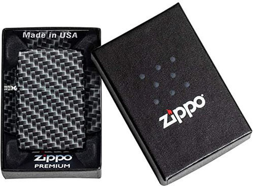 Zippo Brichetă Rezistentă La Vânt Cu Flacără Design Din Fibră De Carbon În Culoare Gri