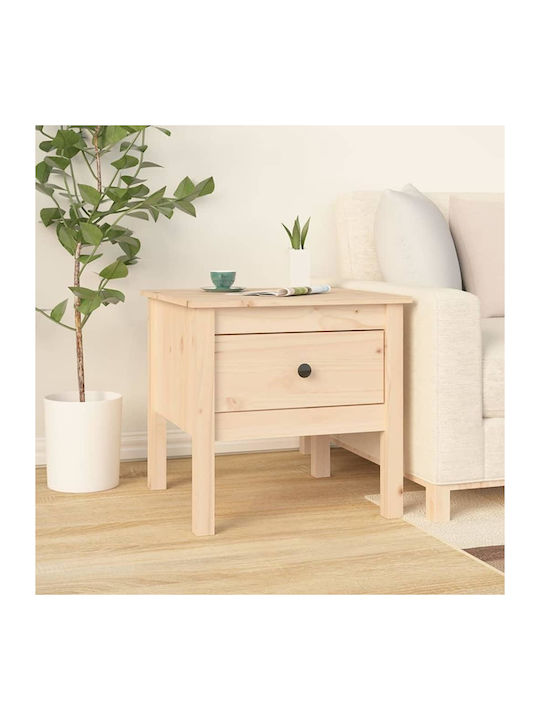 Bedside Table of Solid Wood 50x50x49cm