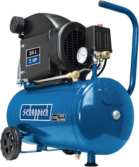 Scheppach HC26 Single-Phase Air Compressors 93dB with Power 2hp and Airtank 24lt 5906135901