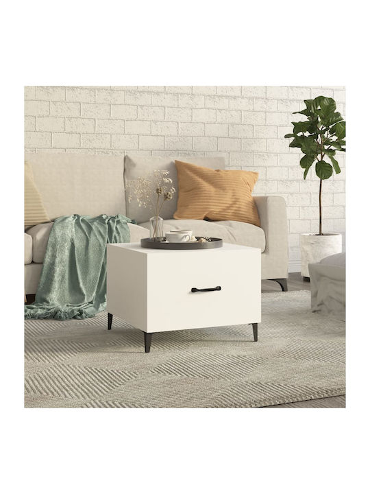 Wooden Bedside Table White 50x50x40cm